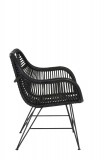 ARMCHAIR BLACK RATTAN 64 - CHAIRS, STOOLS